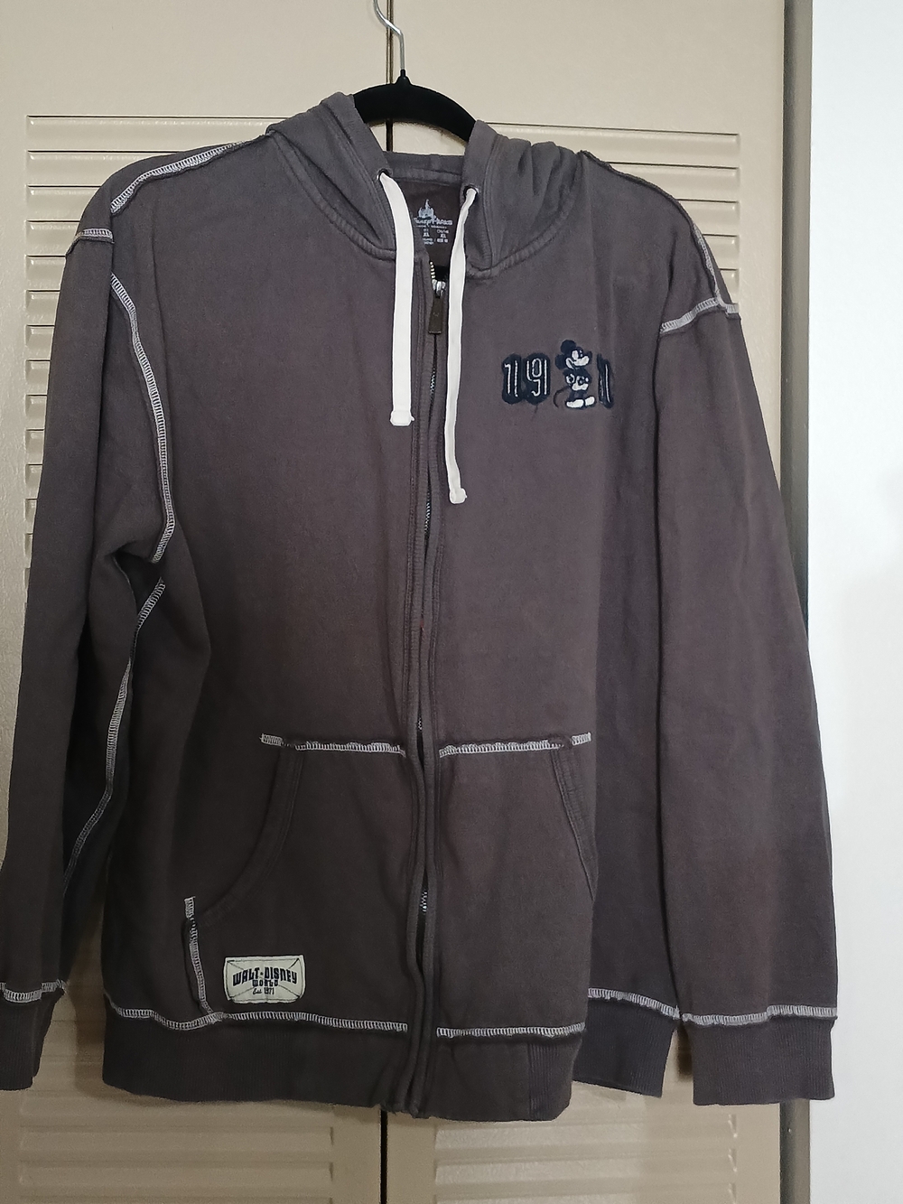 Disney Mickey 1928 Gray Zip-Up Hoodie